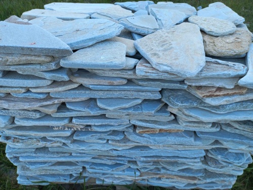 Плитняк златолит зелёный галтованный для цоколя купить в Мытищах